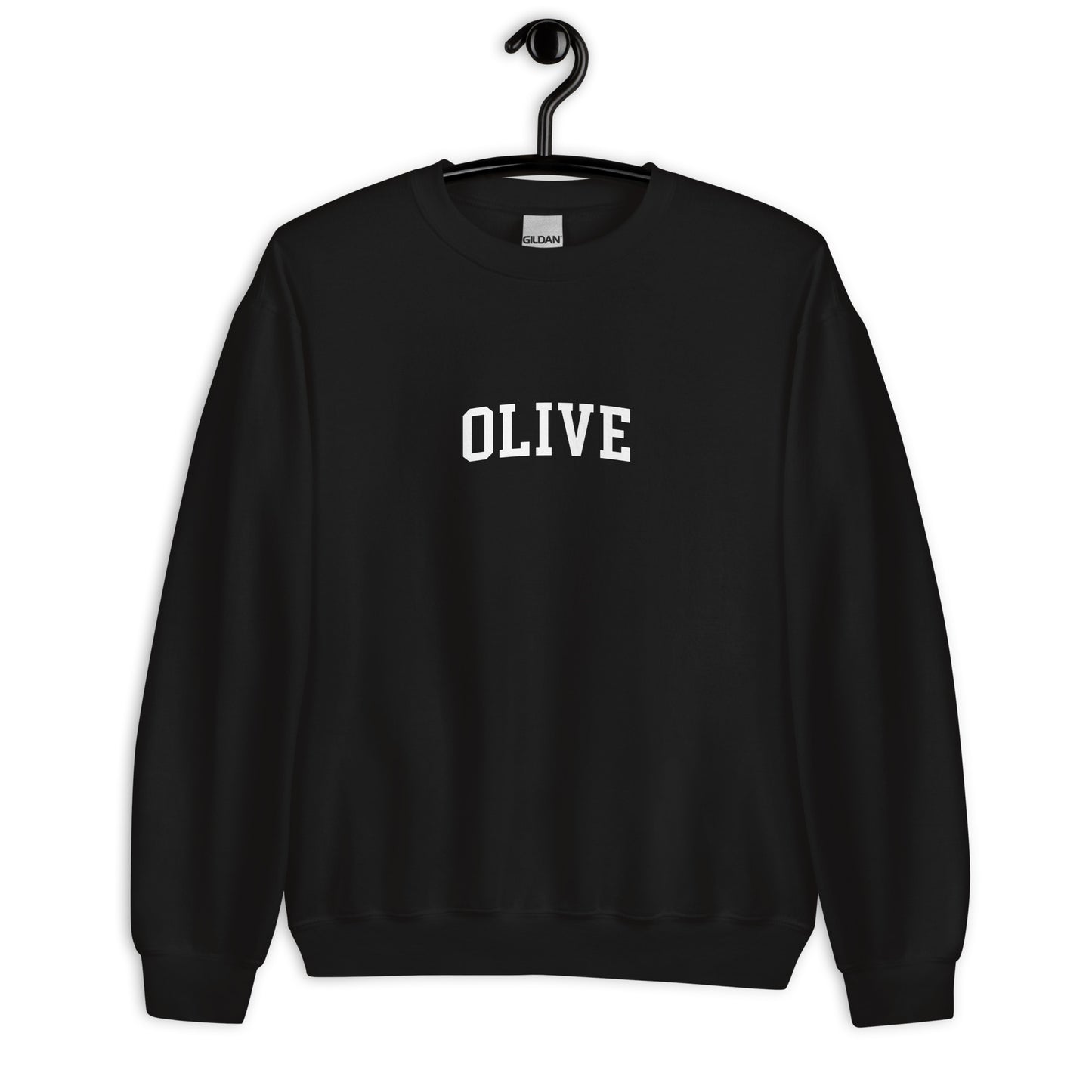 Olive Sweatshirt - Arched Font