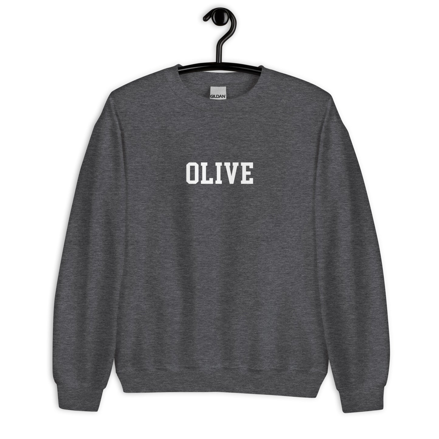 Olive Sweatshirt - Straight Font