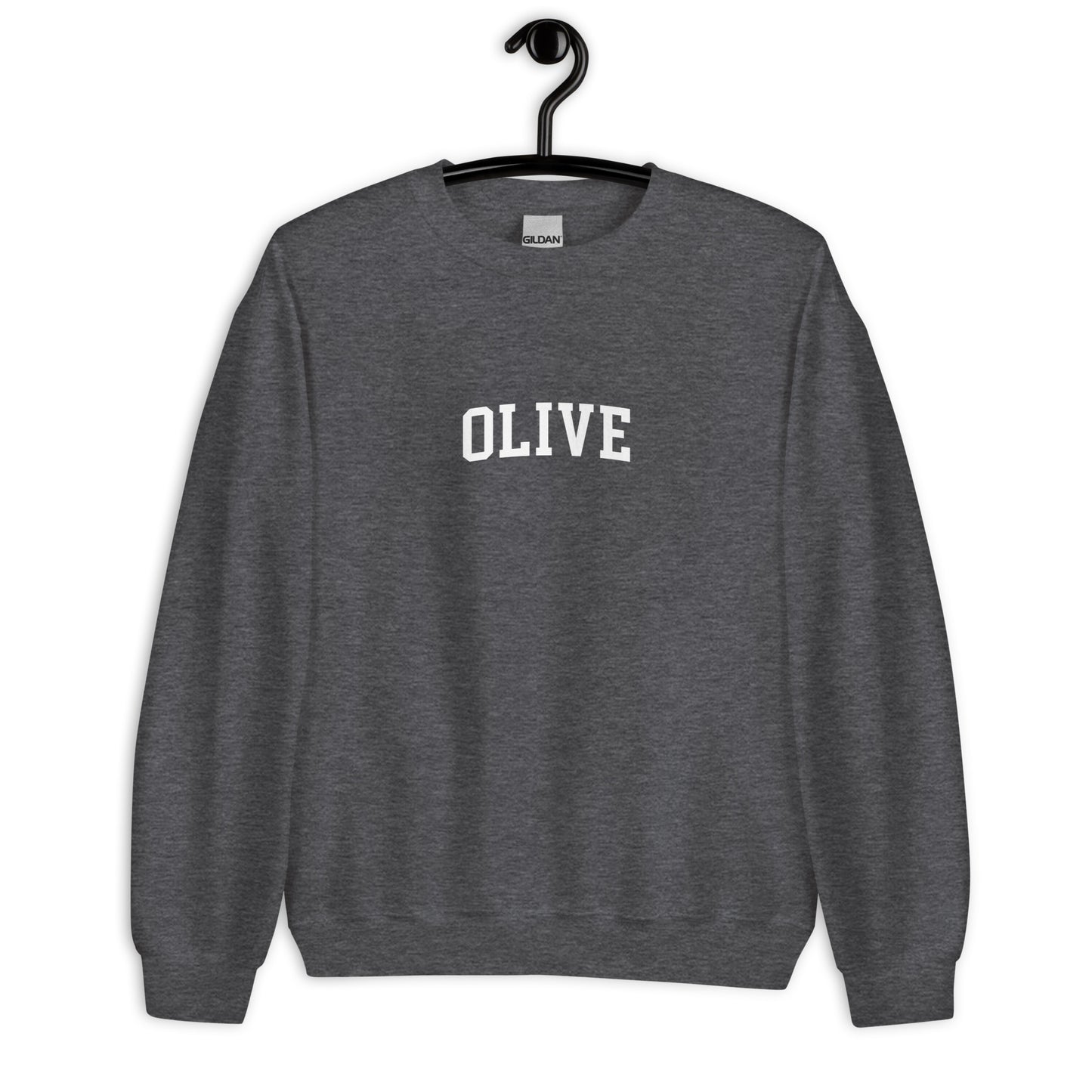 Olive Sweatshirt - Arched Font