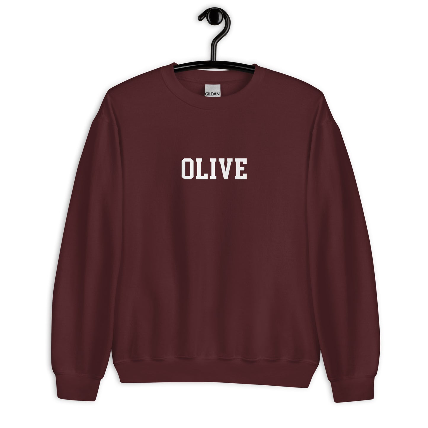 Olive Sweatshirt - Straight Font