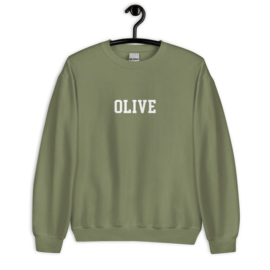 Olive Sweatshirt - Straight Font