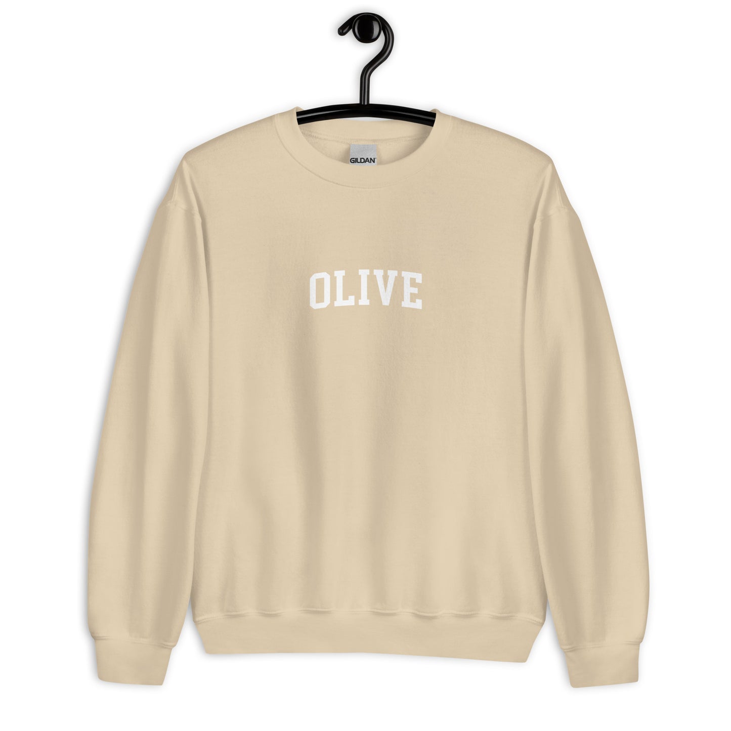 Olive Sweatshirt - Arched Font