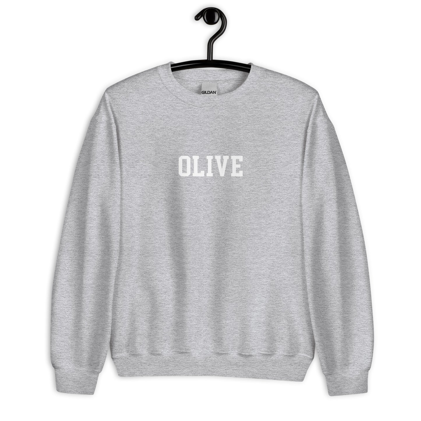 Olive Sweatshirt - Straight Font