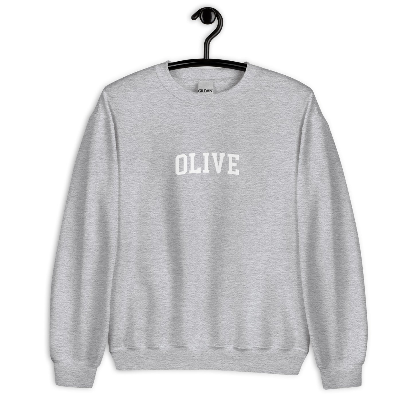 Olive Sweatshirt - Arched Font